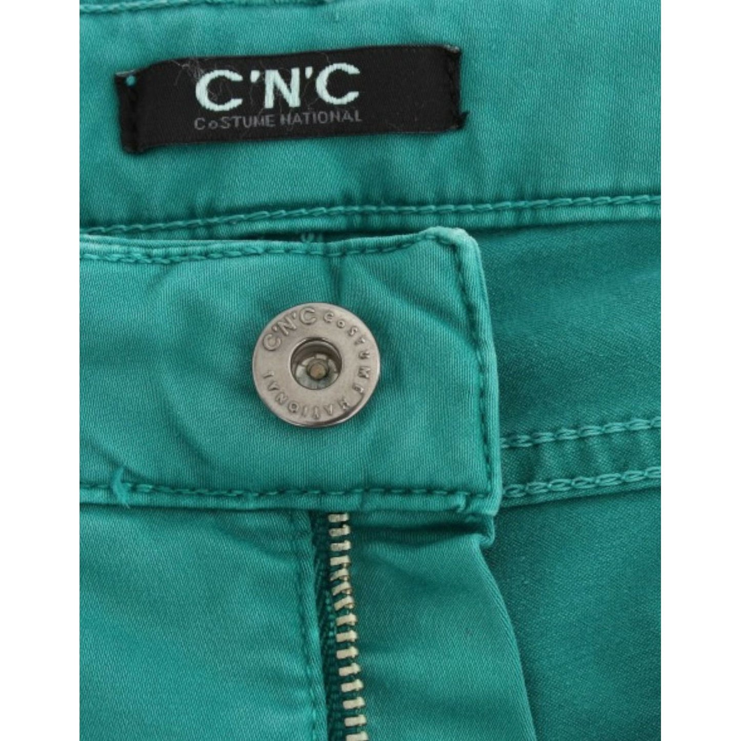 Costume National Chic Green Straight Leg Jeans for Sophisticated Style Costume National