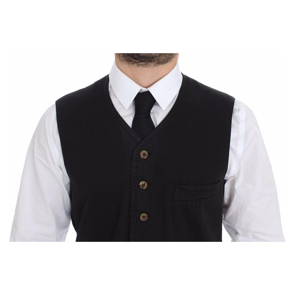 Dolce & Gabbana Elegant Black Dress Vest Dolce & Gabbana