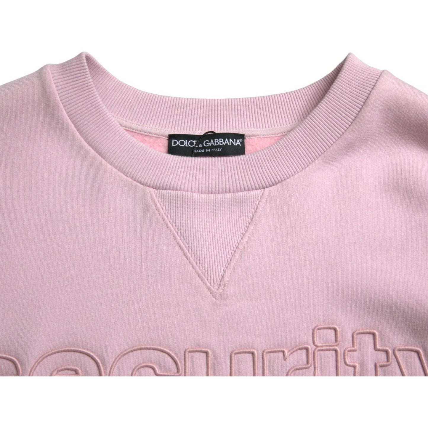 Dolce & Gabbana Elegant Pink Crew Neck Logo Sweater Dolce & Gabbana