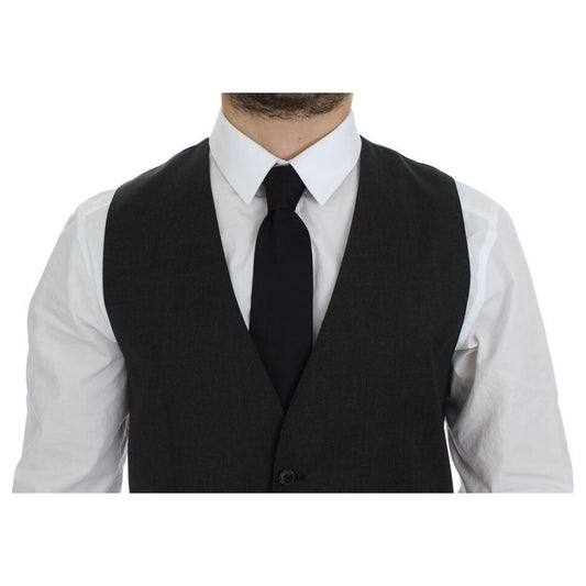 Dolce & Gabbana Elegant Gray Wool Formal Dress Vest Dolce & Gabbana