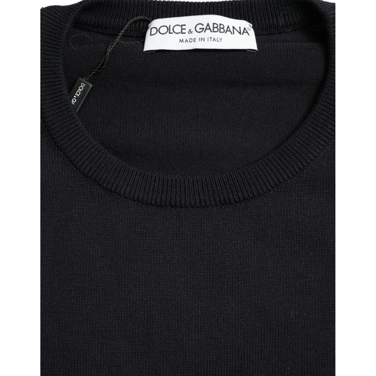 Dolce & Gabbana Elegant Blue Cotton Pullover Sweater Dolce & Gabbana