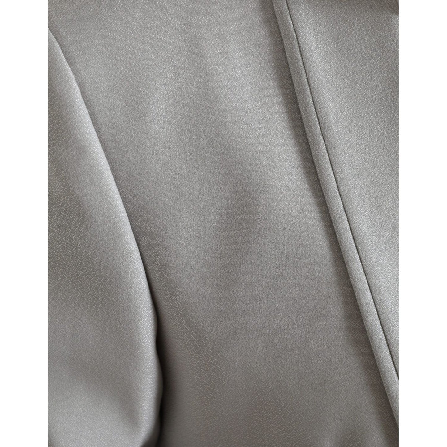 Dolce & Gabbana Elegant Silver Slim Fit Wool-Silk Suit Dolce & Gabbana