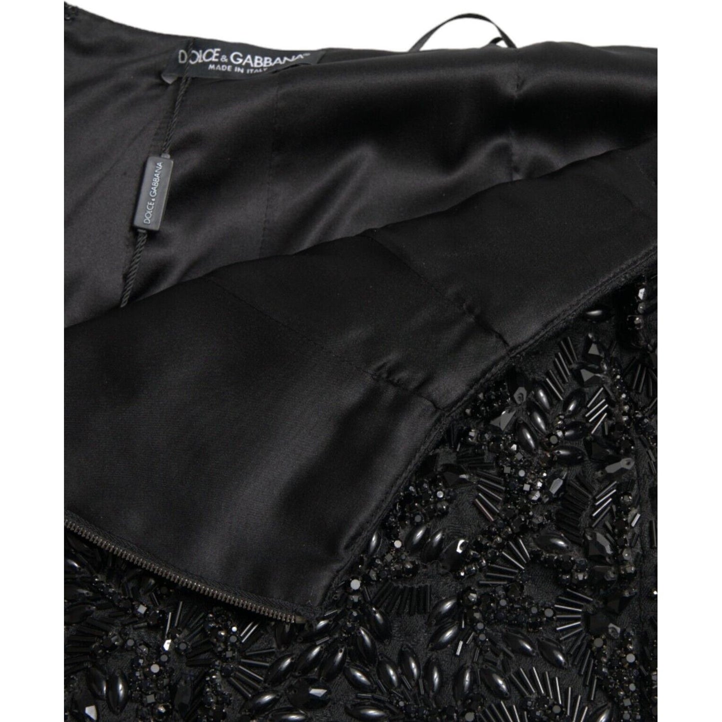 Dolce & Gabbana Black Crystal-Embellished Runway Skirt Dolce & Gabbana