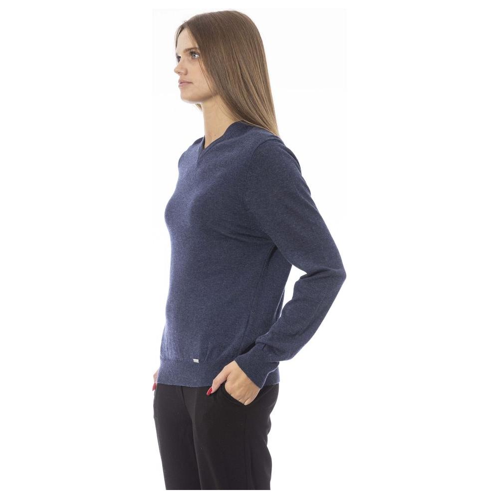 Baldinini Trend Blue Wool Women Sweater Baldinini Trend