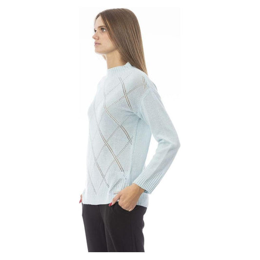 Baldinini Trend Light Blue Wool Women Sweater Baldinini Trend