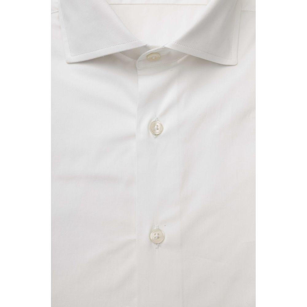 Bagutta White Cotton Men's Slim Shirt Bagutta