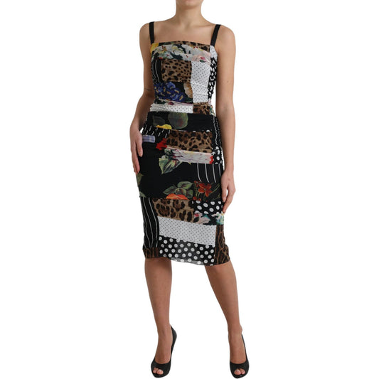 Dolce & Gabbana Elegant Patchwork Silk Midi Dress Dolce & Gabbana