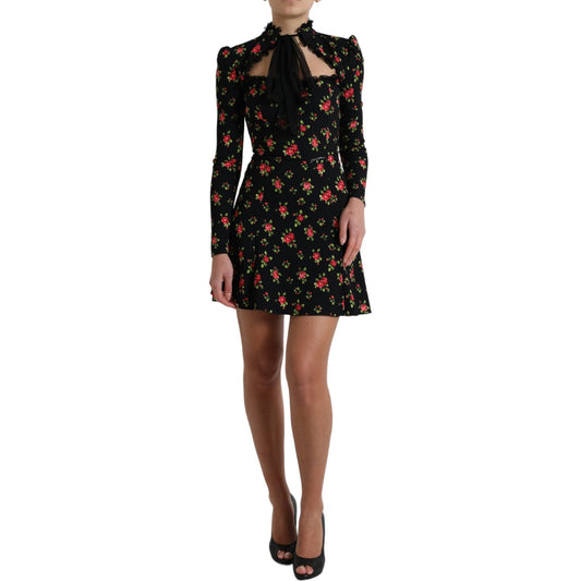 Dolce & Gabbana Elegant Floral A-Line Mini Dress Dolce & Gabbana