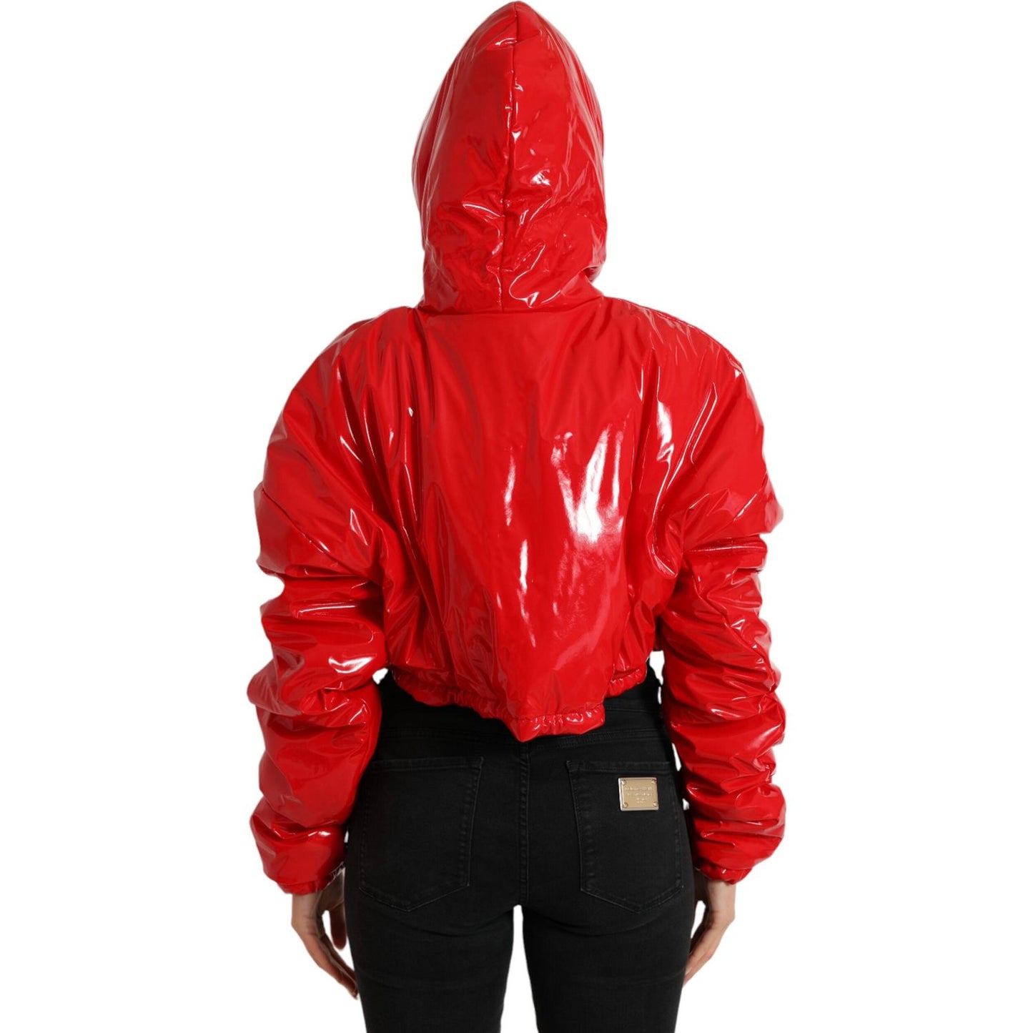 Dolce & Gabbana Chic Shiny Red Cropped Jacket Dolce & Gabbana