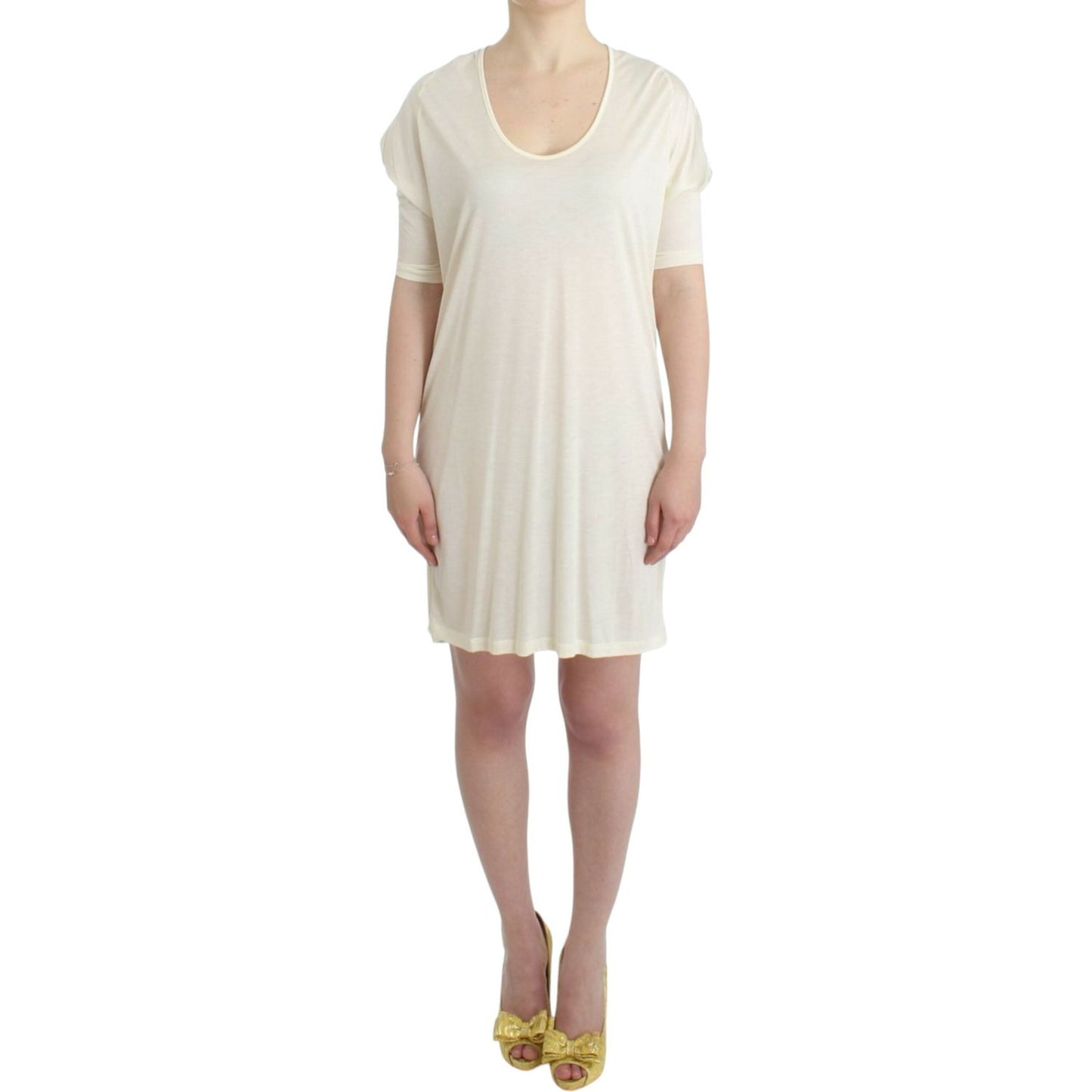 Costume National Chic White Modal Above-Knee Dress Costume National