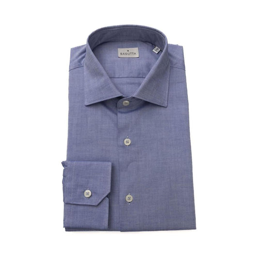 Bagutta Light Blue Cotton Men Shirt Bagutta