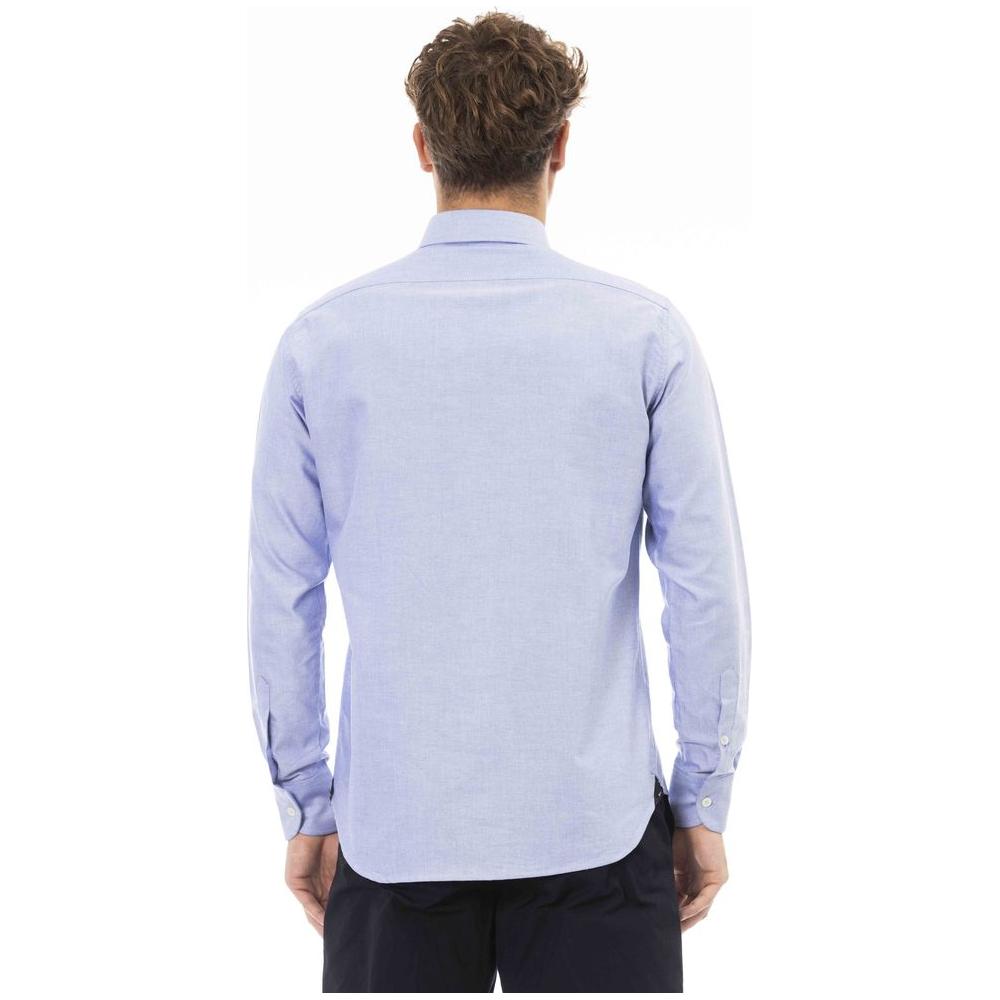 Baldinini Trend Blue Cotton Men Shirt Baldinini Trend