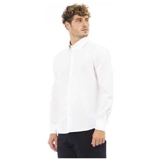 Baldinini Trend White Cotton Men Shirt Baldinini Trend