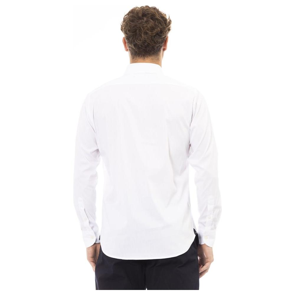 Baldinini Trend White Cotton Men Shirt Baldinini Trend