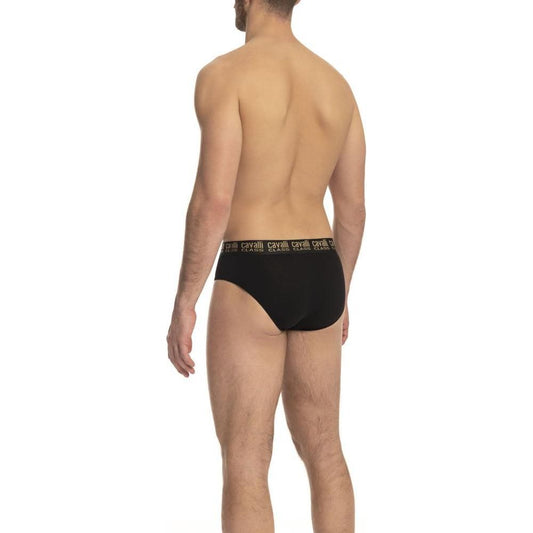 Cavalli Class Black Cotton Men Brief Cavalli Class