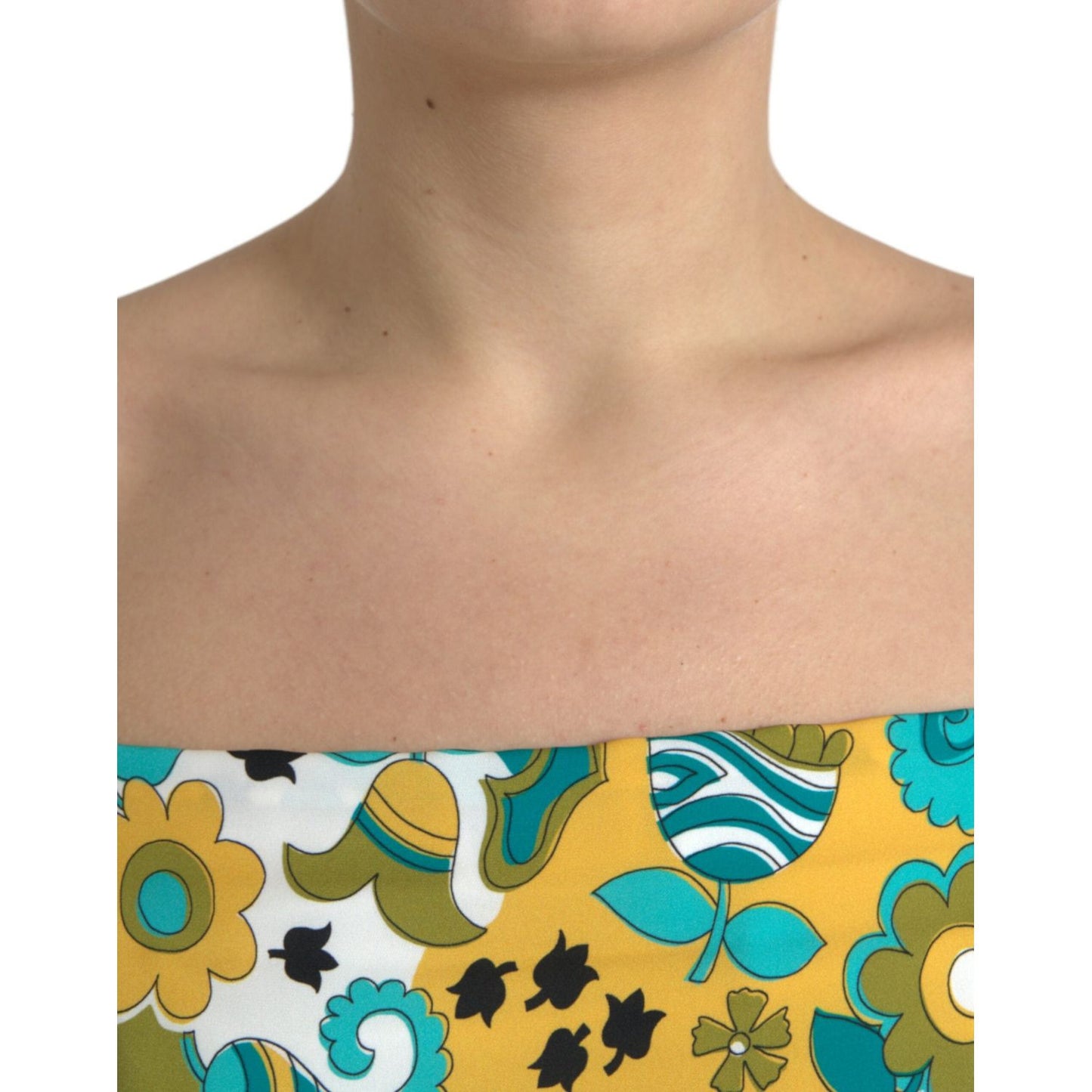 Dolce & Gabbana Elegant Floral Silk Blend Cropped Tank Top Dolce & Gabbana