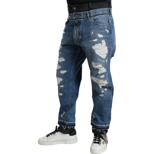 Dolce & Gabbana Chic Skinny Tattered Denim Jeans Dolce & Gabbana