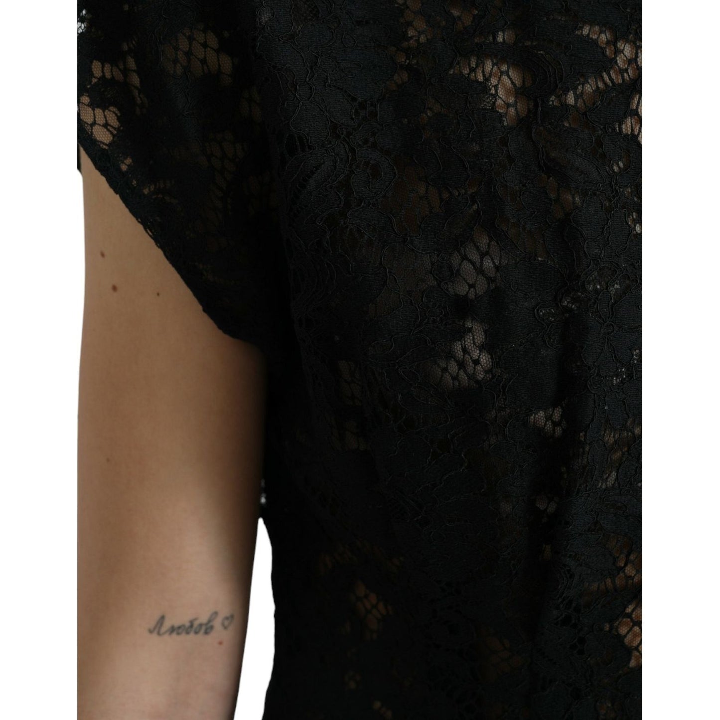 Dolce & Gabbana Elegant Black Floral Lace A-Line Mini Dress Dolce & Gabbana