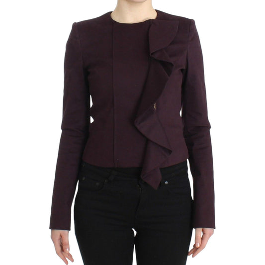 Elegant Purple Cotton Blend Blazer