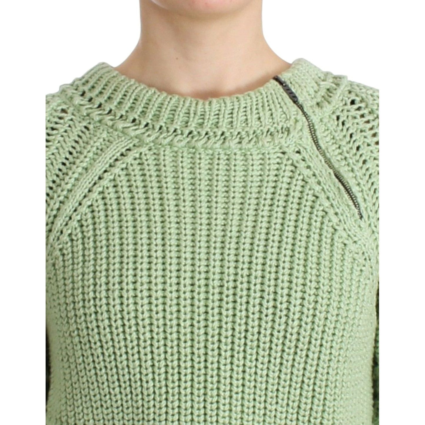 Ermanno Scervino Chic Green Cropped Cotton Sweater Ermanno Scervino