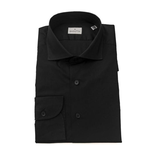 Bagutta Black Cotton Men's Shirt Bagutta