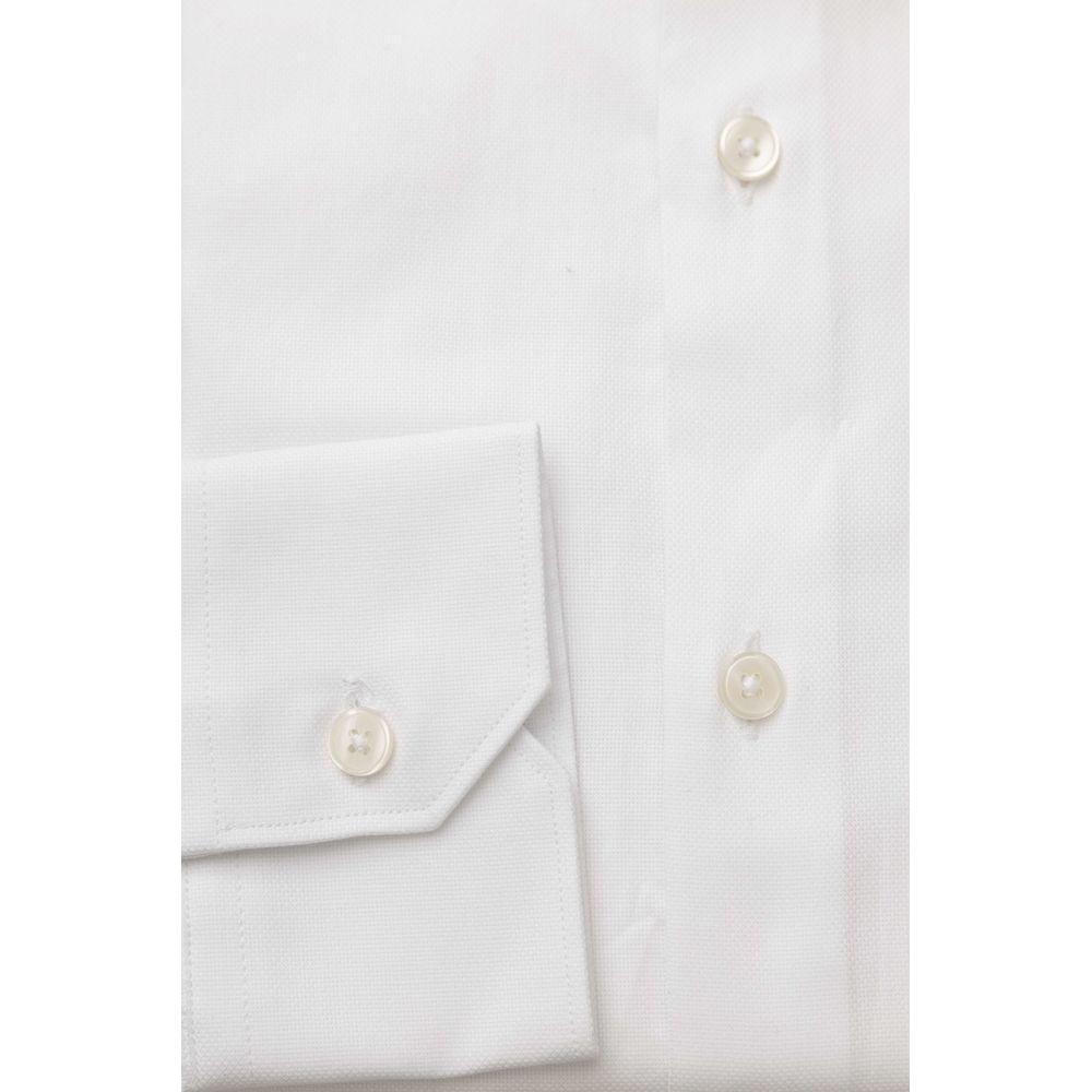 Bagutta Elegant White Cotton French Collar Shirt Bagutta