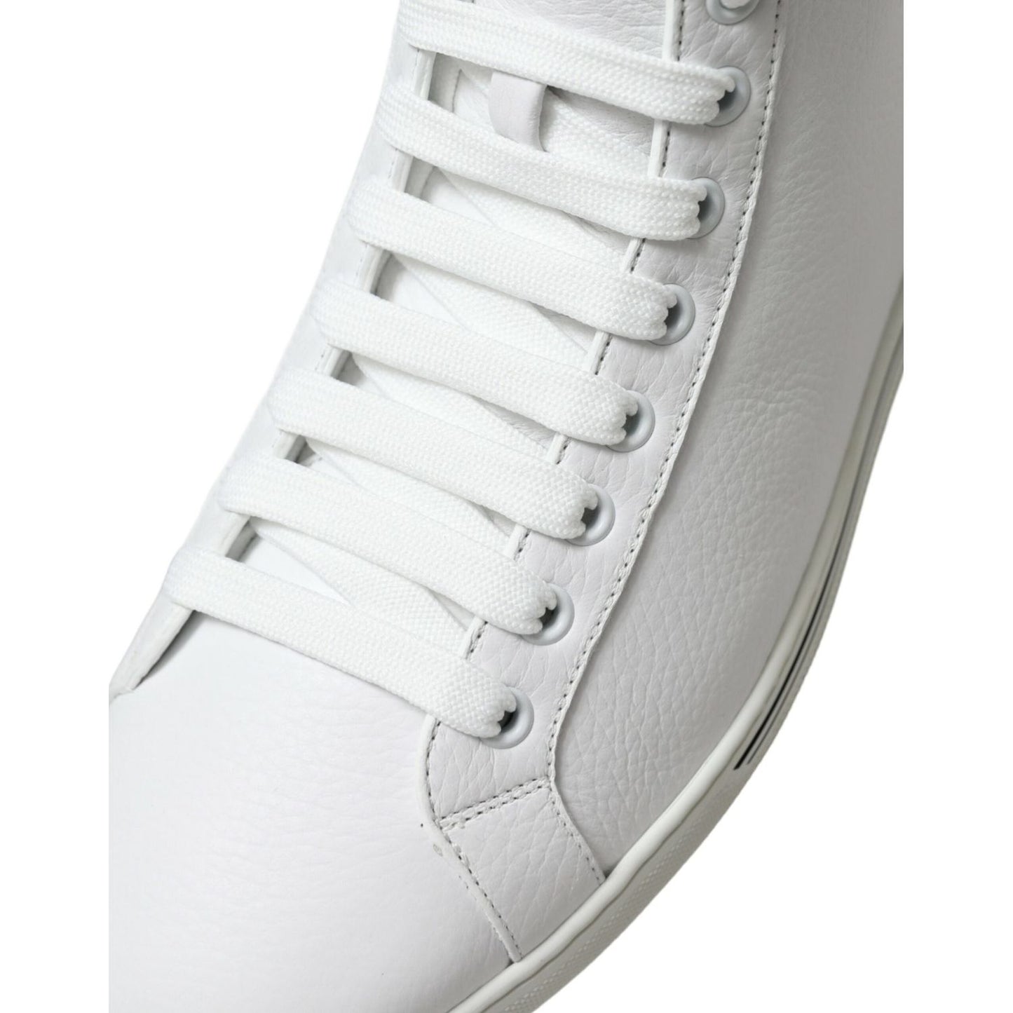 Dolce & Gabbana Elegant White Leather High Top Sneakers Dolce & Gabbana