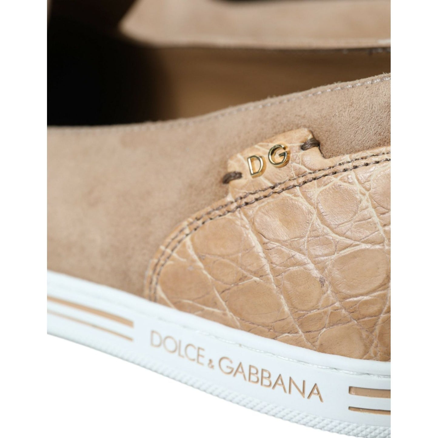 Dolce & Gabbana Elegant Beige Leather Loafers Dolce & Gabbana