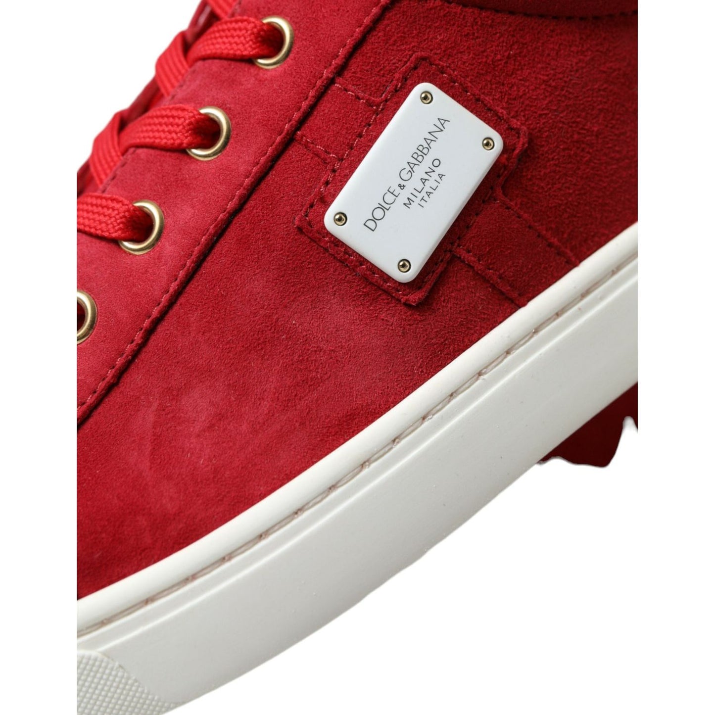 Dolce & Gabbana Elegant Red & White Low Top Sneakers Dolce & Gabbana