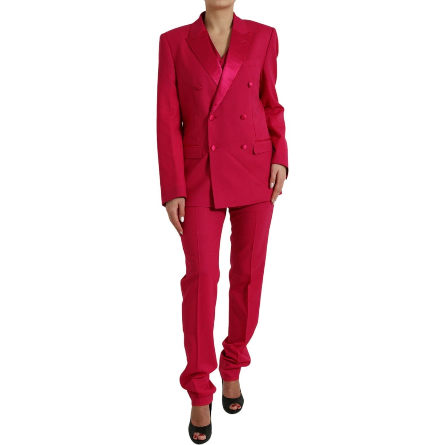 Dolce & Gabbana Elegant Red Slim Fit 3 Piece Martini Suit Dolce & Gabbana