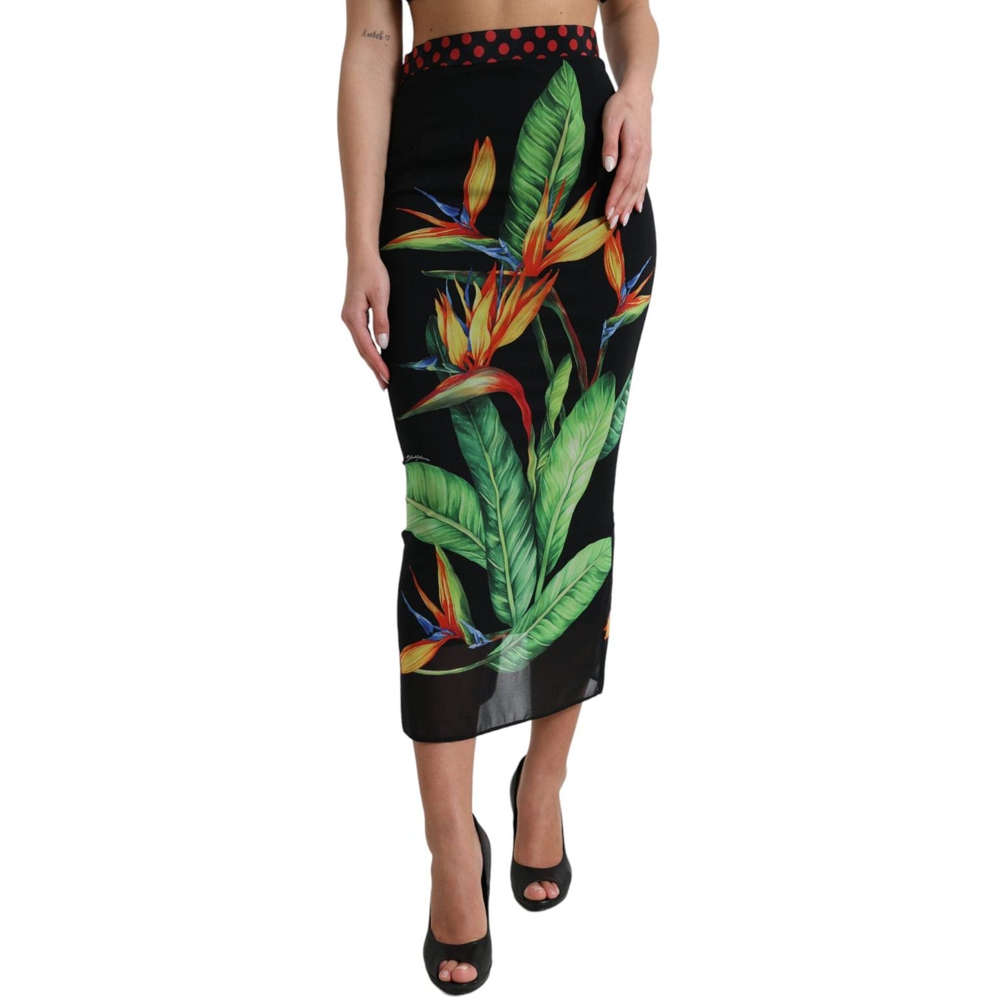 Dolce & Gabbana Floral High Waist Silk Midi Skirt Dolce & Gabbana