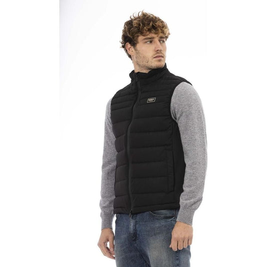 Baldinini Trend Black Polyester Men Vest Baldinini Trend