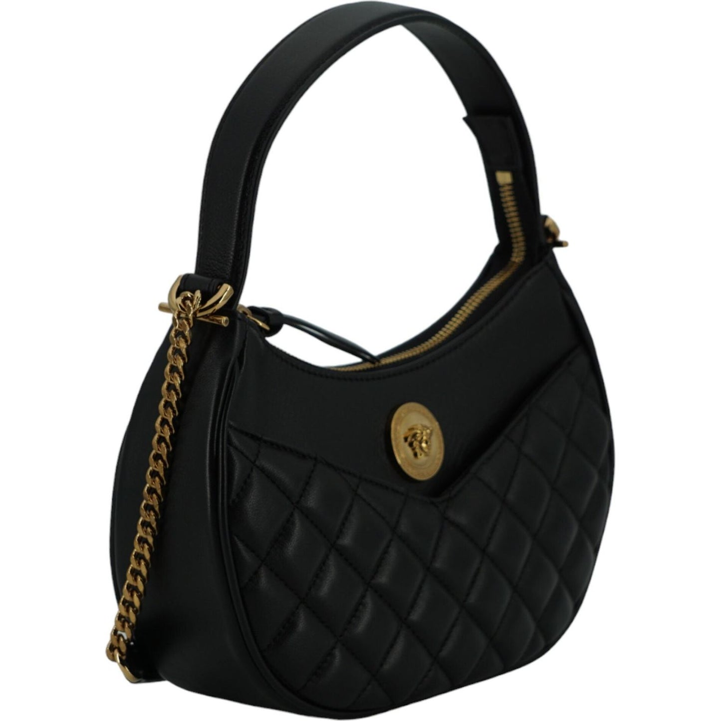 Versace Elegant Half Moon Leather Shoulder Bag Versace