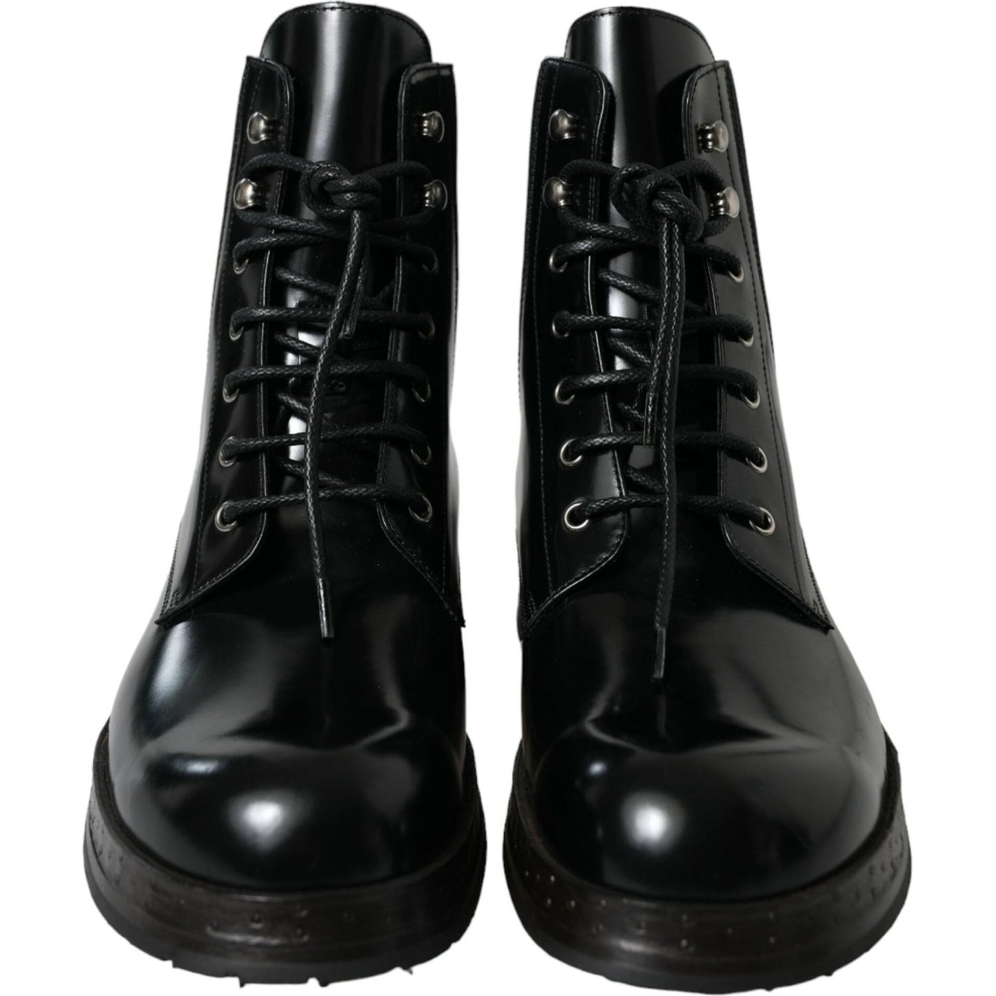 Dolce & Gabbana Elegant Black Leather Mid Calf Men's Boots Dolce & Gabbana