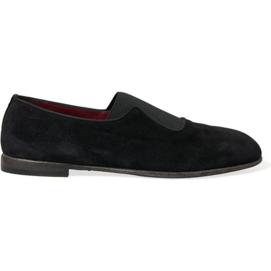 Dolce & Gabbana Elegant Black Velor Loafers for the Discerning Gentleman Dolce & Gabbana