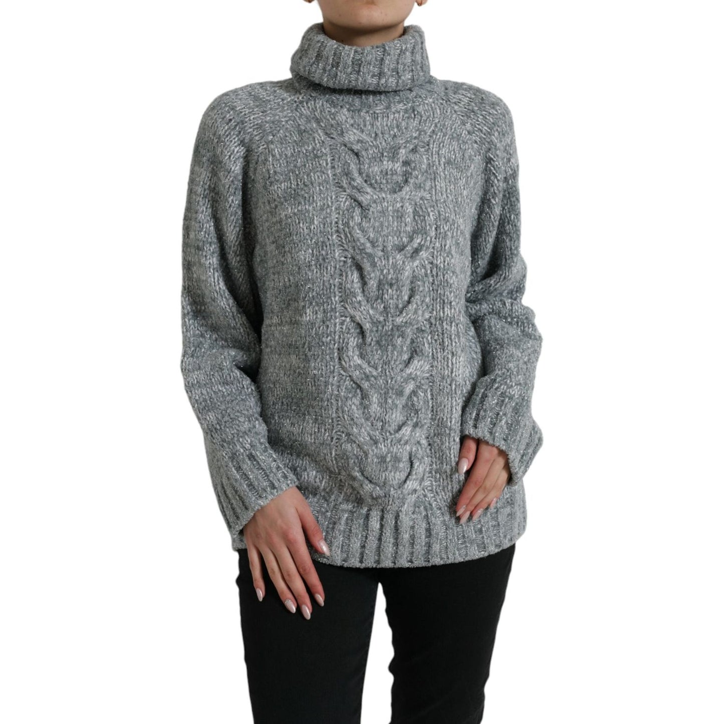 Dolce & Gabbana Elegant Gray Cashmere Blend Turtleneck Pullover Dolce & Gabbana