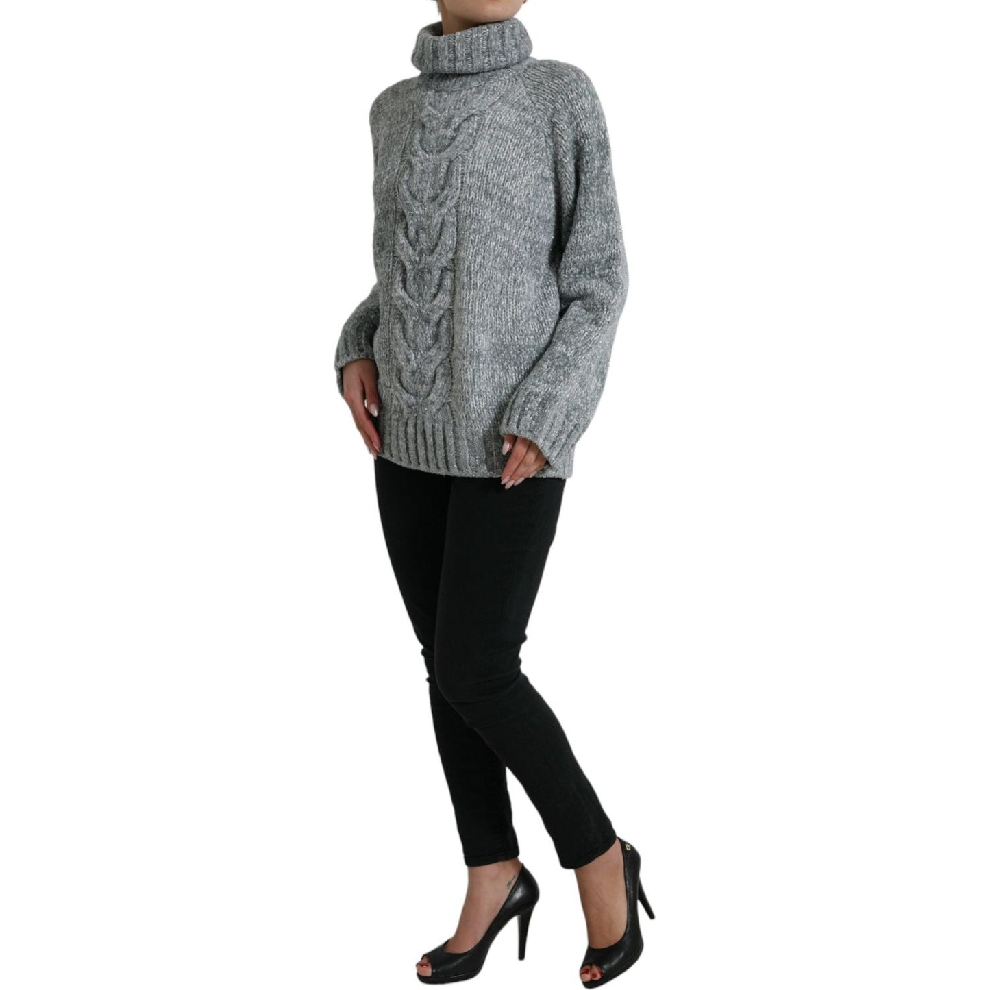 Dolce & Gabbana Elegant Gray Cashmere Blend Turtleneck Pullover Dolce & Gabbana