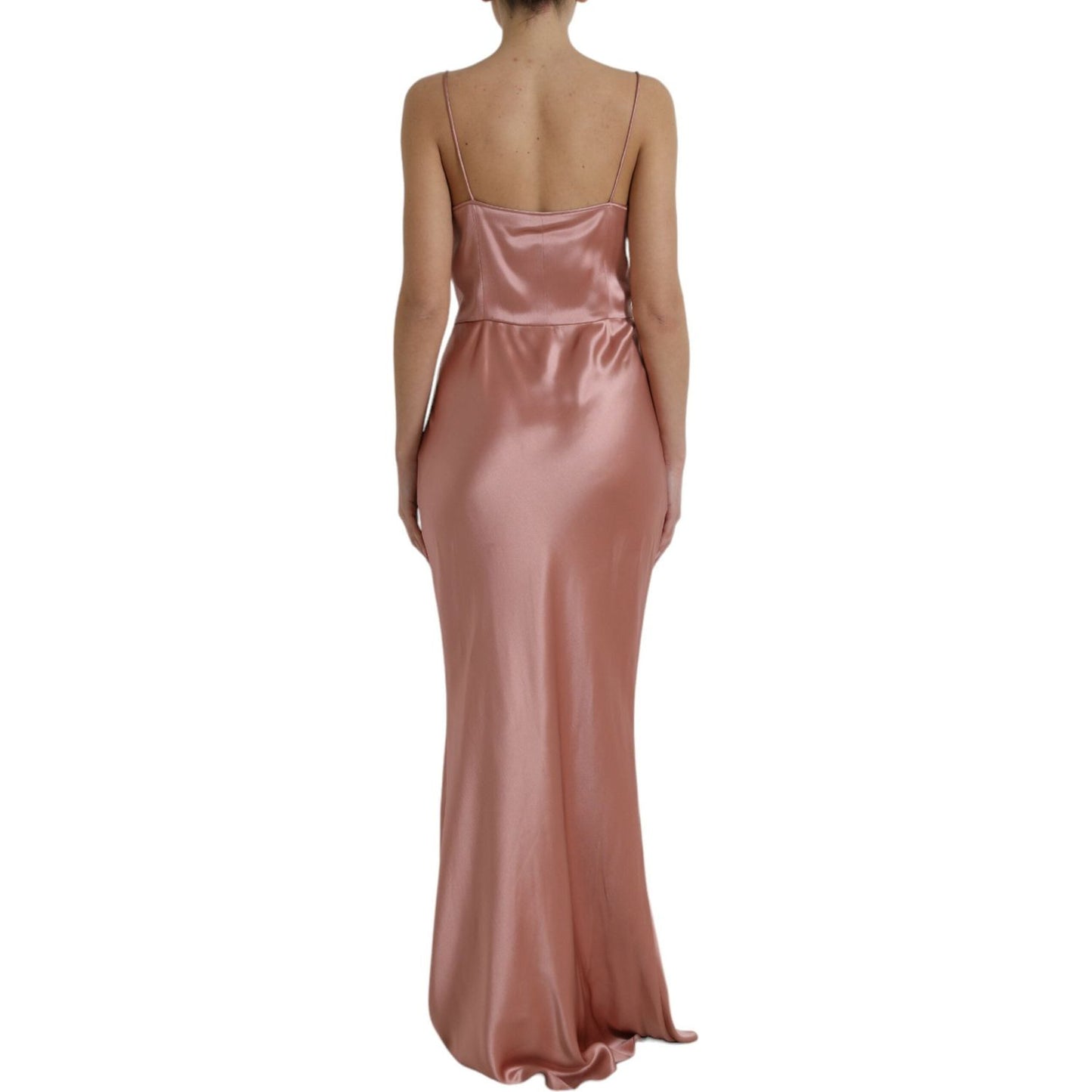 Dolce & Gabbana Elegant Long Silk Gown in Pink Dolce & Gabbana