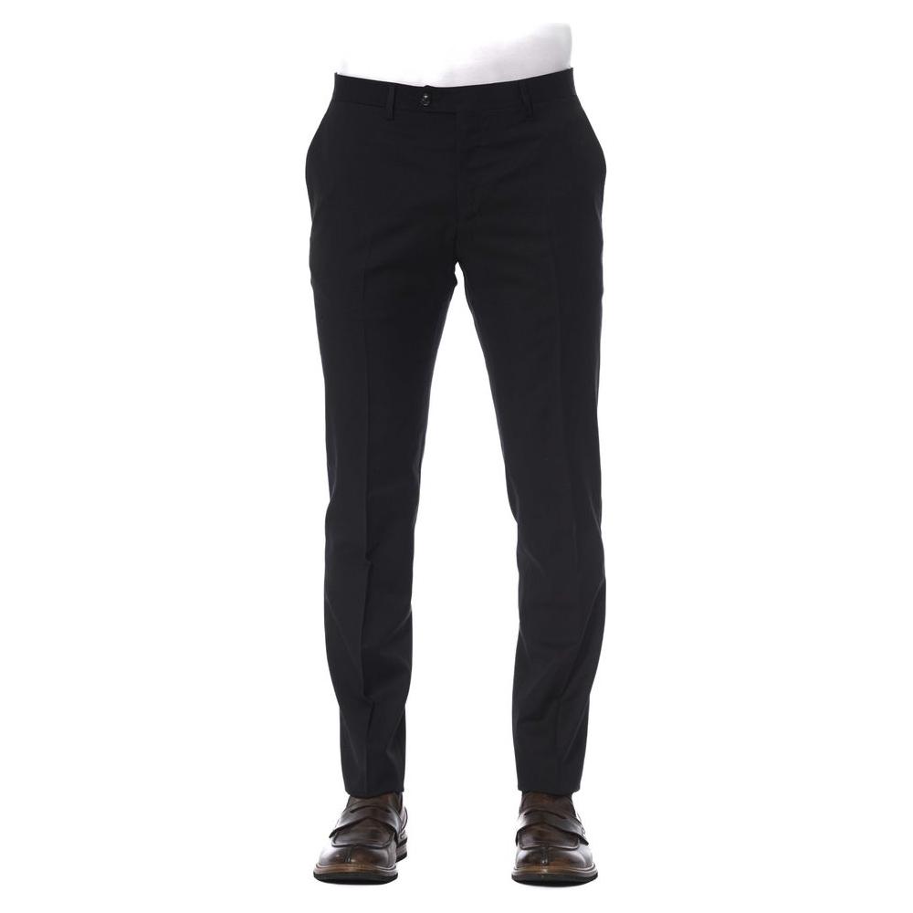 Trussardi Black Virgin Wool Men Trouser Trussardi