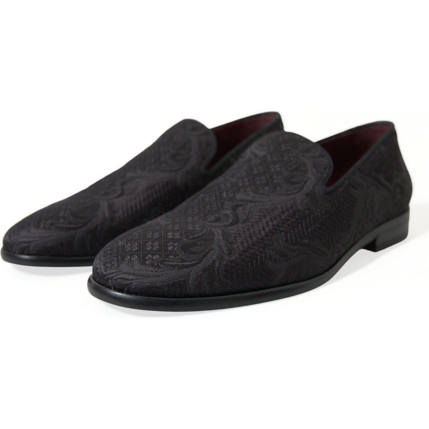 Dolce & Gabbana Elegant Black Brocade Dress Loafers Dolce & Gabbana