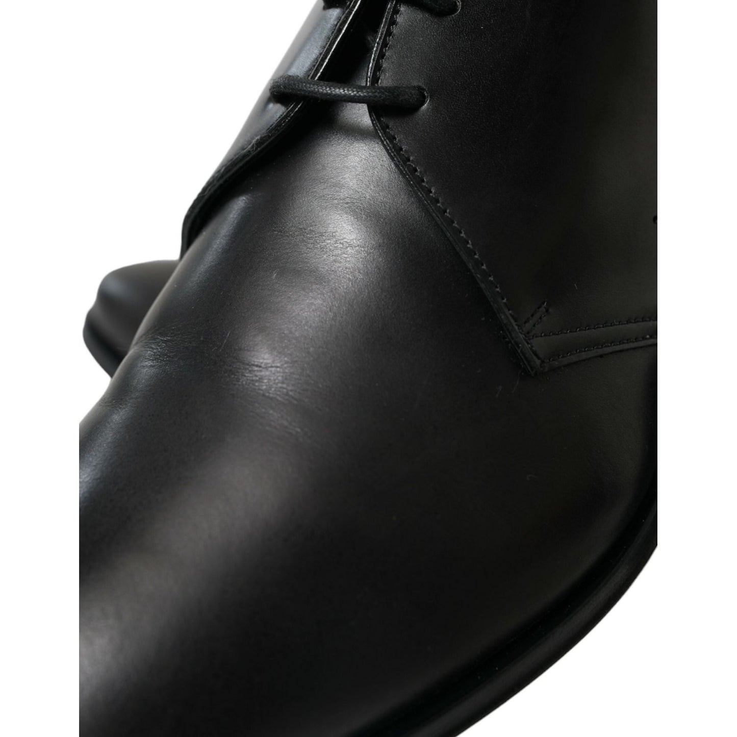 Dolce & Gabbana Elegant Black Leather Derby Dress Shoes Dolce & Gabbana