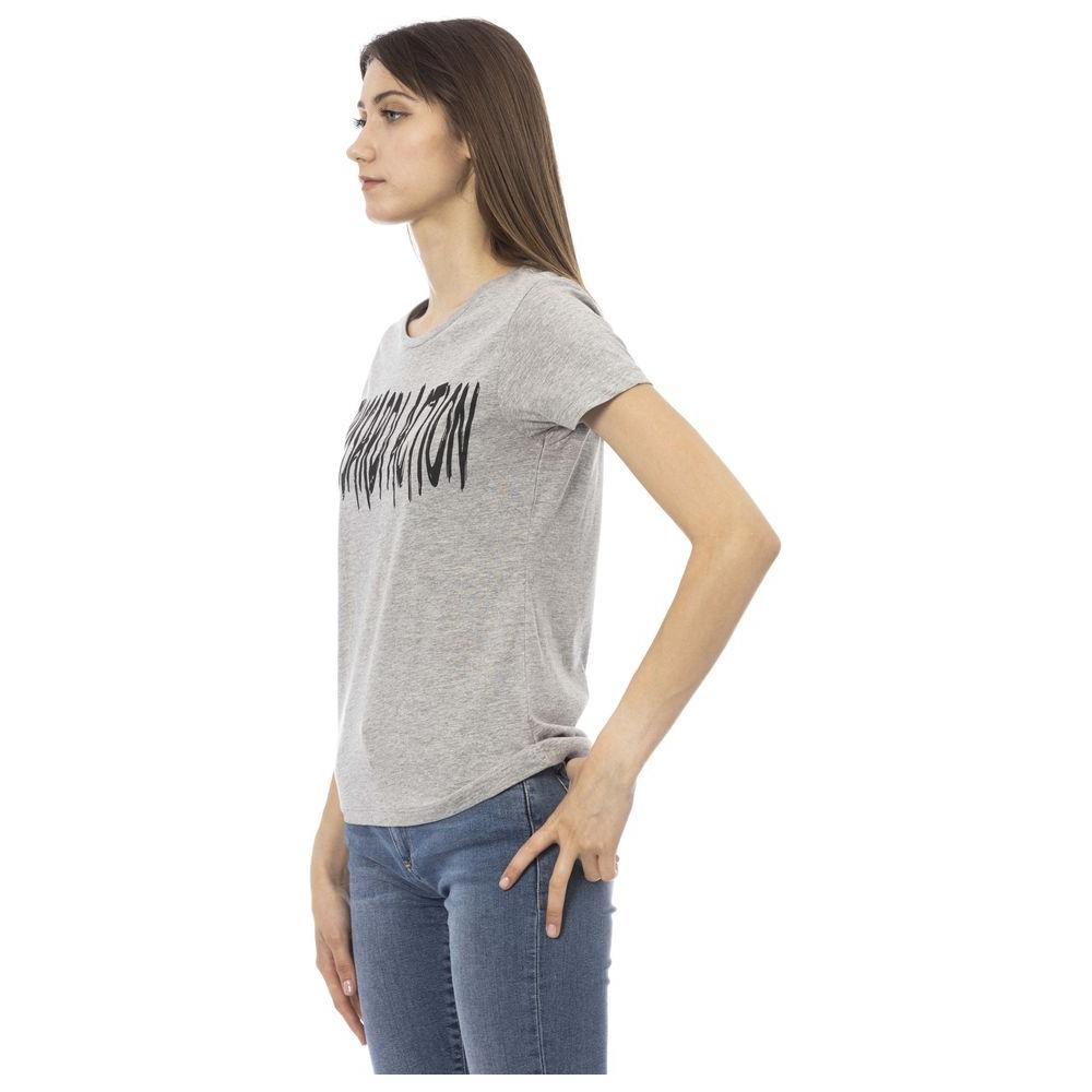 Trussardi Action Gray Cotton Women Top Trussardi Action