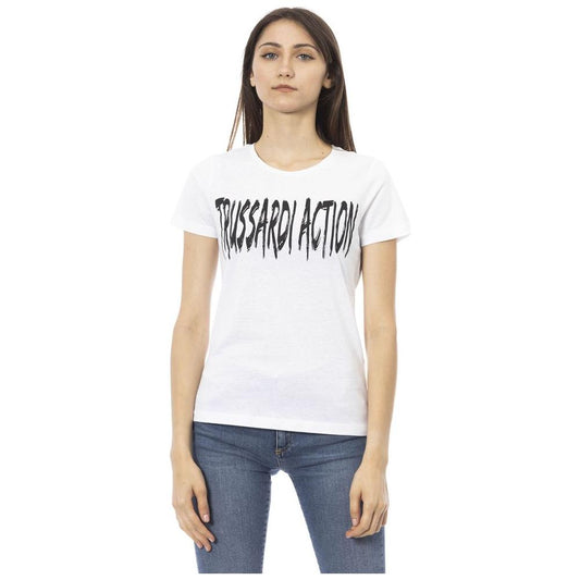 Trussardi Action White Cotton Women Top Trussardi Action