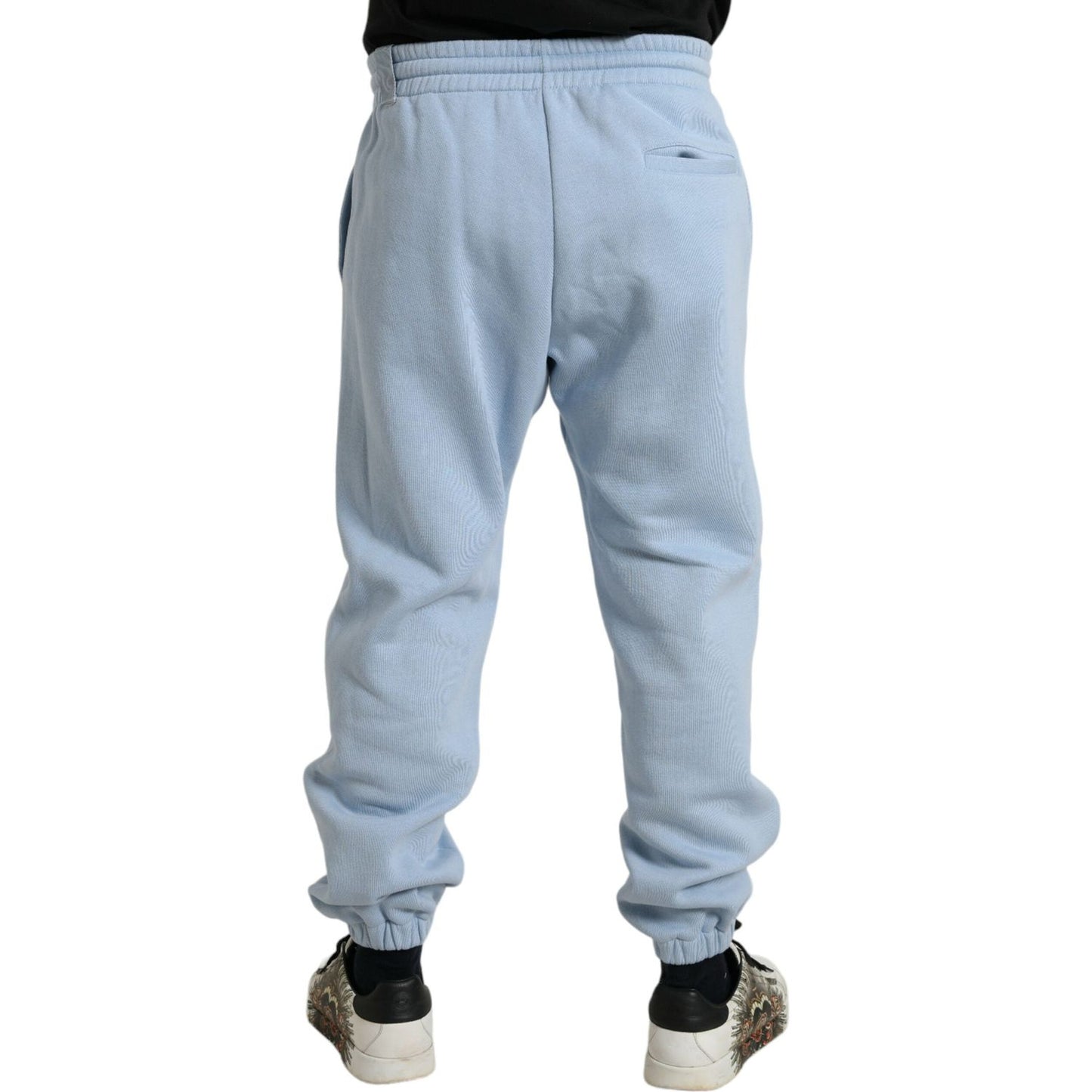 Dolce & Gabbana Elegant Light Blue Cotton Blend Joggers Dolce & Gabbana