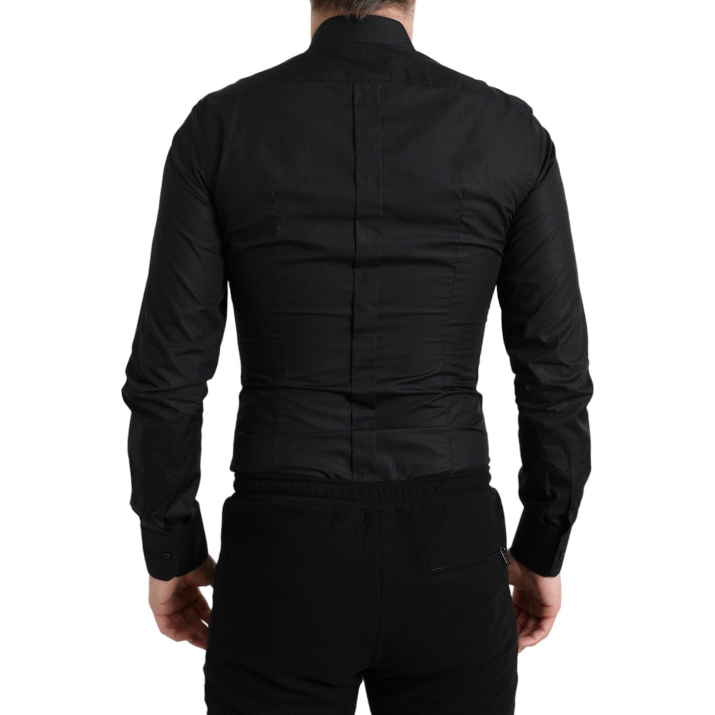 Dolce & Gabbana Elegant Black Slim Fit Dress Shirt Dolce & Gabbana