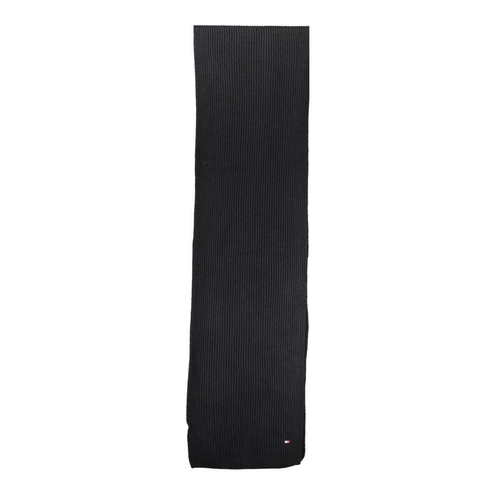 Tommy Hilfiger Black Cotton Men Scarf Tommy Hilfiger