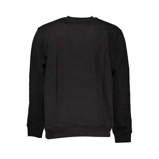 Tommy Hilfiger Sleek Black Cotton Crew Neck Sweatshirt Tommy Hilfiger