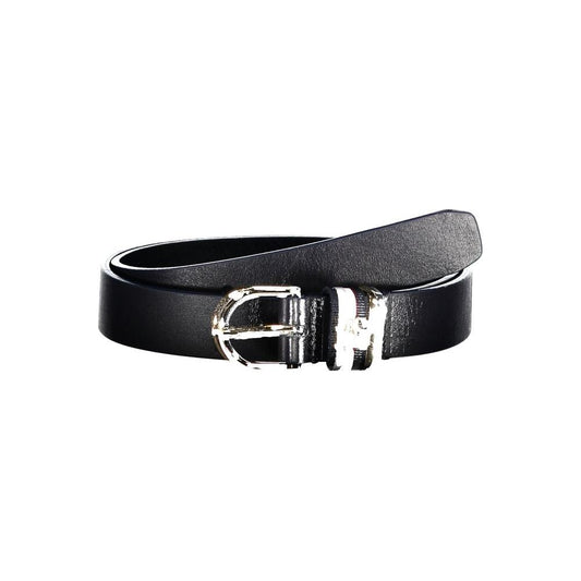 Tommy Hilfiger Elegant Blue Leather Belt with Metal Buckle Tommy Hilfiger