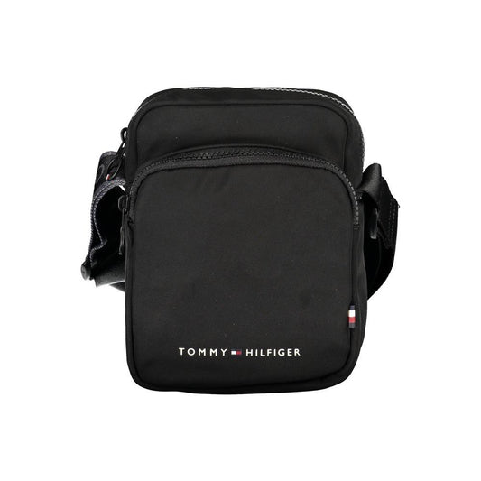 Tommy Hilfiger Sleek Black Shoulder Bag with Stylish Accents Tommy Hilfiger