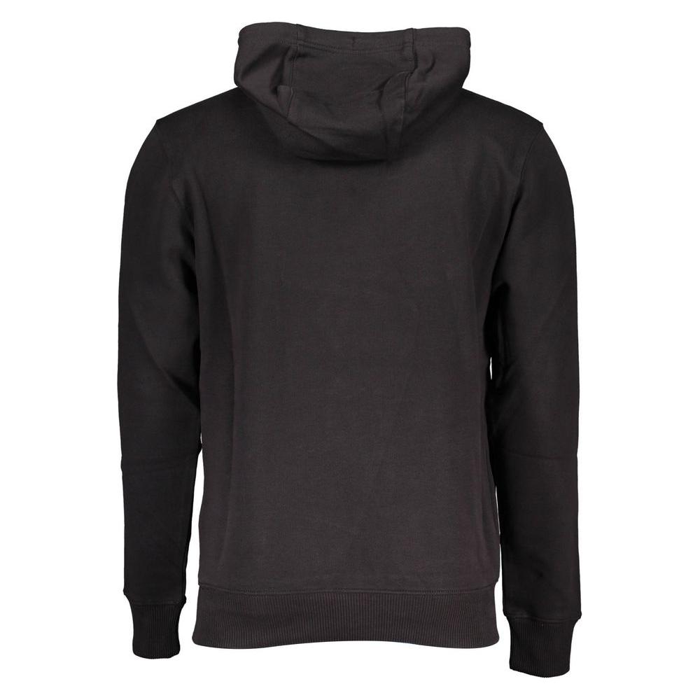 Tommy Hilfiger Sleek Black Cotton Hooded Sweatshirt Tommy Hilfiger